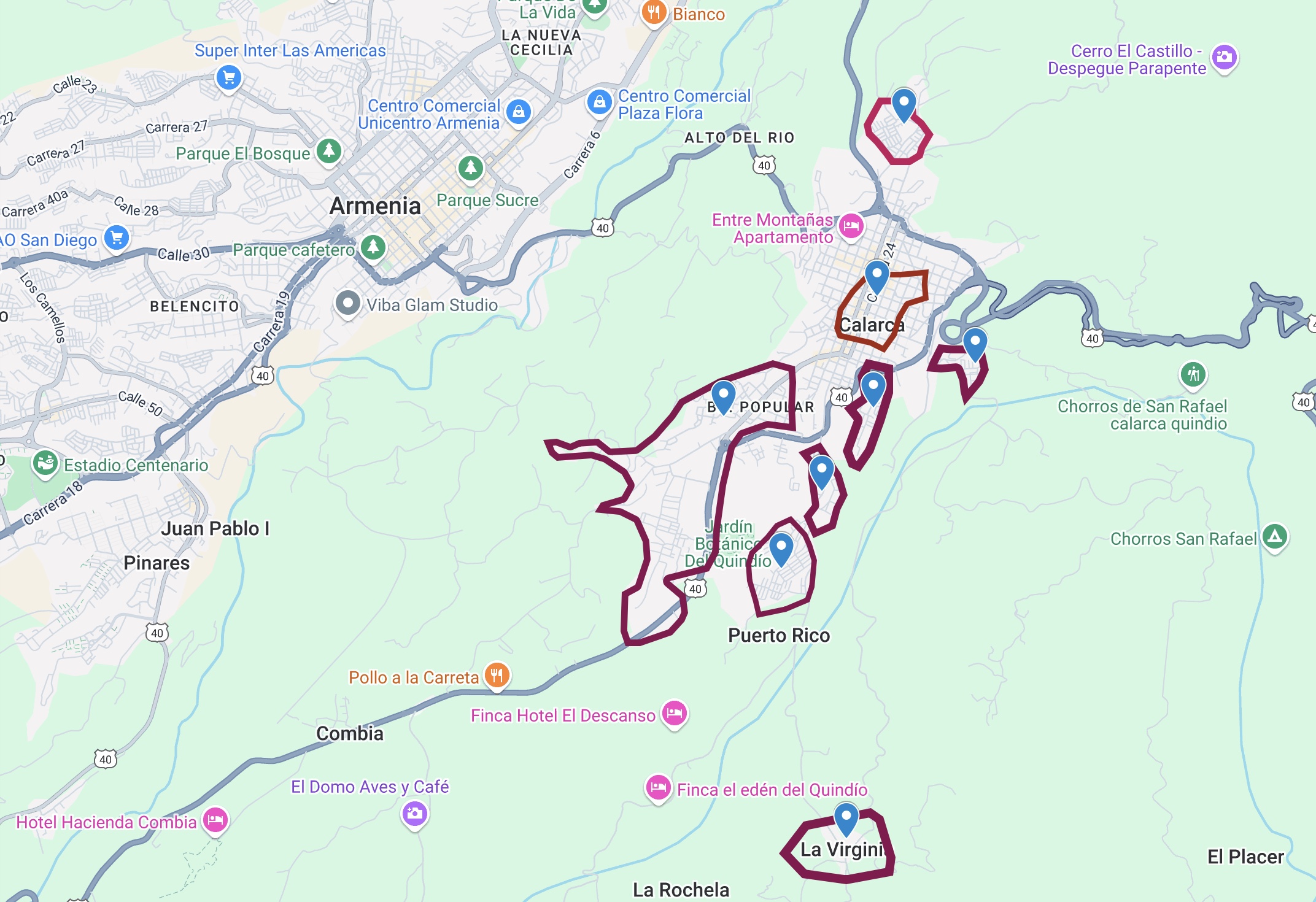 Mapa de Calarca